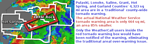 Storm based warning map